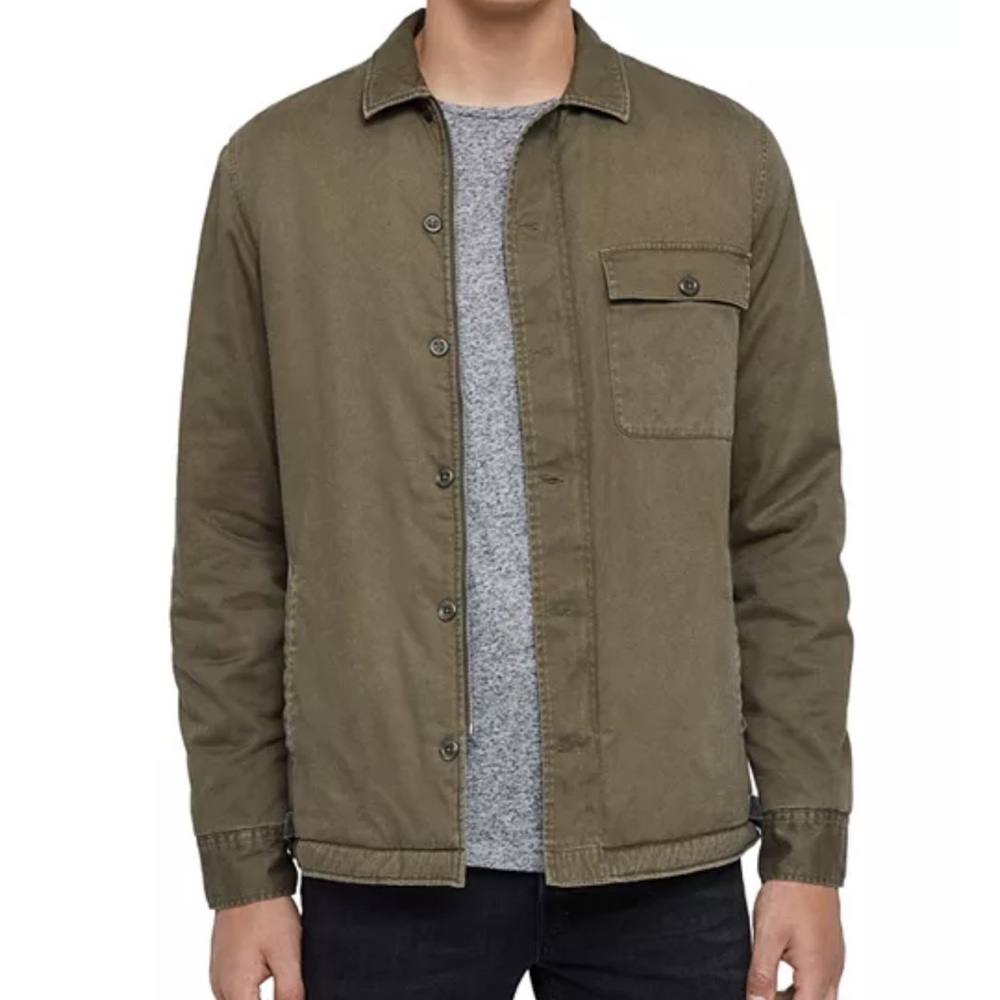 All Saints Sherpa-Lined Regular Fit Shirt Jacket size large